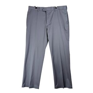 Perry Ellis Portfolio Mens Gray Flat Front Straight Leg Dress Pants 37x28.5